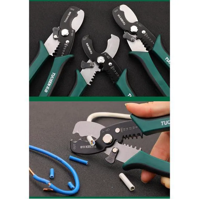 Alt view image 7 of 7 - 8 Inch Inch Wire Strippers Crimpers Cutter Pliers Multi-Function Hand Tool Cable Cutting Wire Cutters