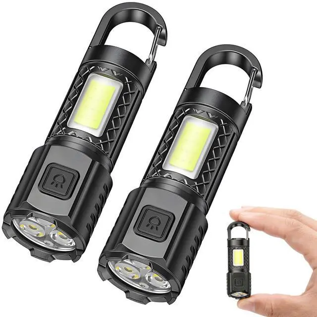Main image of Small Flashlight 2 PackHigh Lumens Rechargeable Flashlights with 3 ModesLED Flash Light Waterproof for Emergencies Camping