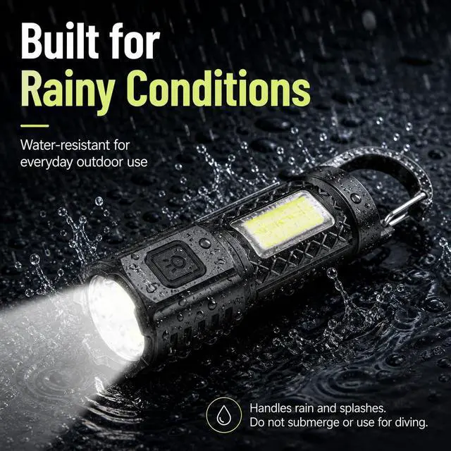 Alt view image 6 of 7 - Small Flashlight 2 PackHigh Lumens Rechargeable Flashlights with 3 ModesLED Flash Light Waterproof for Emergencies Camping