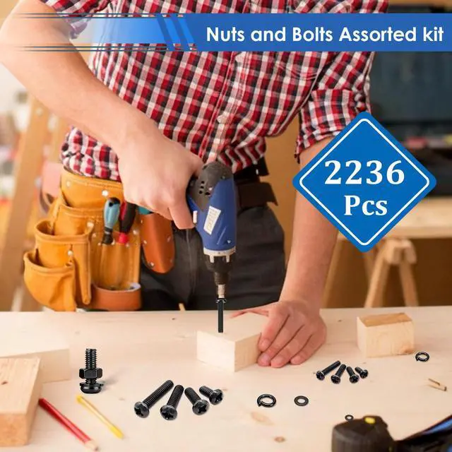 Alt view image 6 of 6 - 2236Pcs Metric Screws Assortment Kit 32-Sizes M2/M3/M4/M5/M6 Nuts and Bolts Assortment Kit for Machinery, Furniture, Automotive, 3D Printing, Motorcycle Repairs Metric Screw Assorted