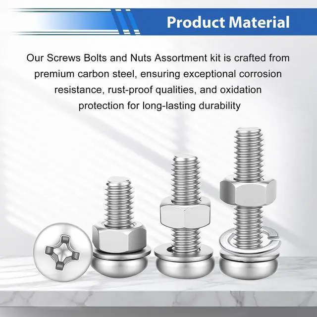 Alt view image 3 of 6 - 2236Pcs Metric Screws Assortment Kit 35-Sizes M2/M3/M4/M5/M6 Nut Bolt Washer Assortment Kit for Machinery, Furniture, Automotive, Motorcycle Repairs Metric Screw Assorted