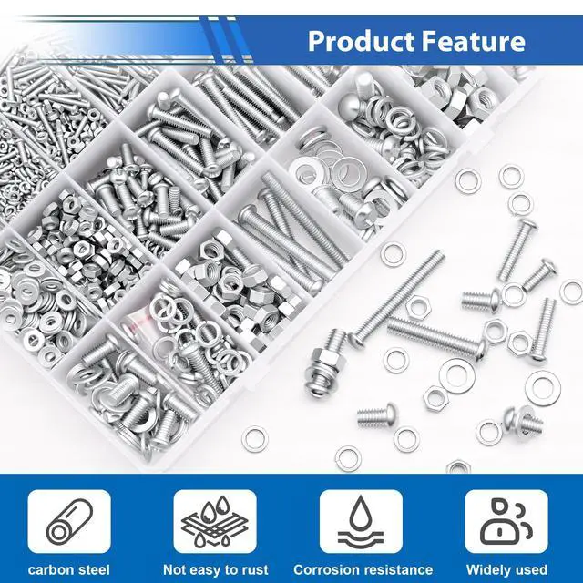 Alt view image 4 of 6 - 2236Pcs Metric Screws Assortment Kit 35-Sizes M2/M3/M4/M5/M6 Nut Bolt Washer Assortment Kit for Machinery, Furniture, Automotive, Motorcycle Repairs Metric Screw Assorted