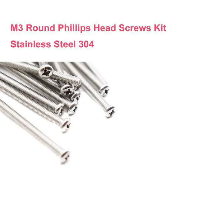Alt view image 5 of 6 - 420pcs M3 x 6mm / 8mm/ 10mm/ 12mm/ 16mm/ 20mm Pan Head Machine Screws Washers Hex Nuts Assortment Kit, Phillips Drive, 304 Stainless Steel