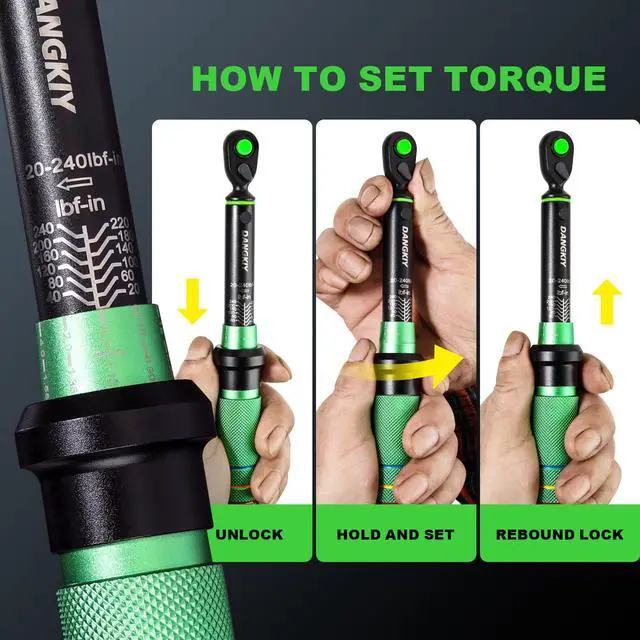 Alt view image 6 of 7 - Torque Wrench Bike, 1/4 Inch Torque Wrench, 20-240IN.LB/2.3-27.1N.M | Lightweight Dual-direction, 72 tooth High Precision Bike Torque Wrenches with Dual Range Scales for bicycle