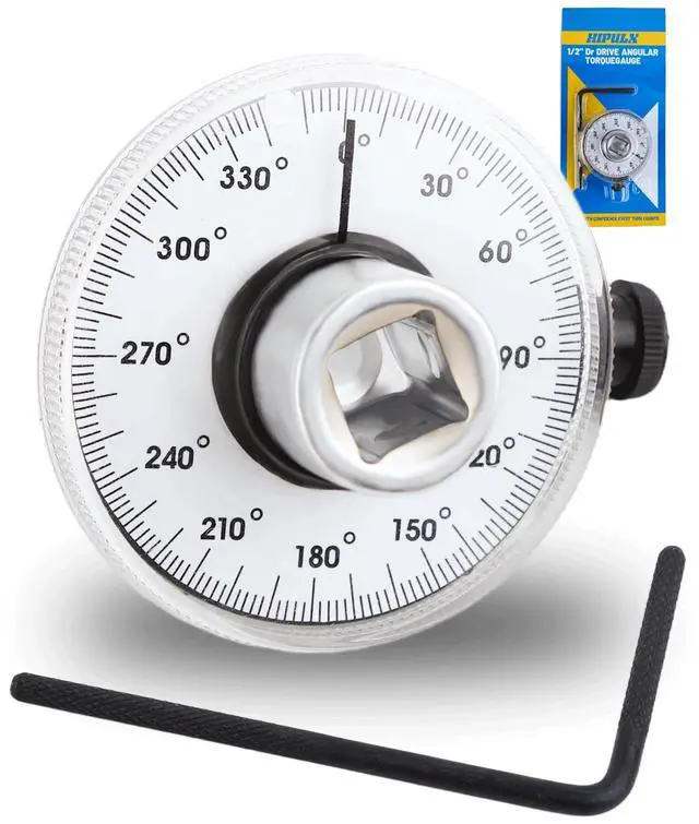 Main image of 1/2 Torque Wrench, 360° Adjustable Torque Wrench Angle Gauge Mechanical Rotary Zero Return 1/2" Drive Torque Angle Gauge with Dual-Length Adjustable Arm for Cars, Trucks & Heavy Machinery
