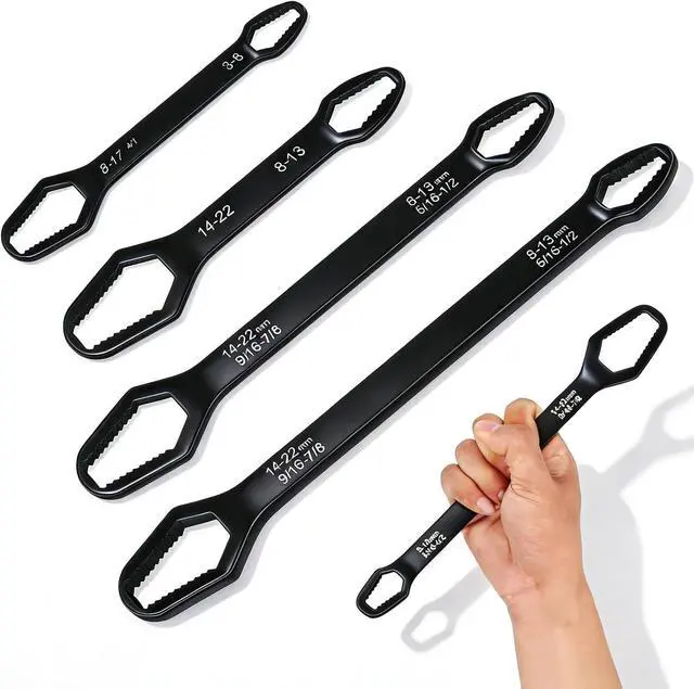 Main image of Universal Car Torx Wrench, Double-head Self-tightening Torx Wrench, 5/16 inch-7/8 inch and 1/8 inch-11/16 inch Spanner Hand Tools, Multifunctional Torque Wrench for Home Car