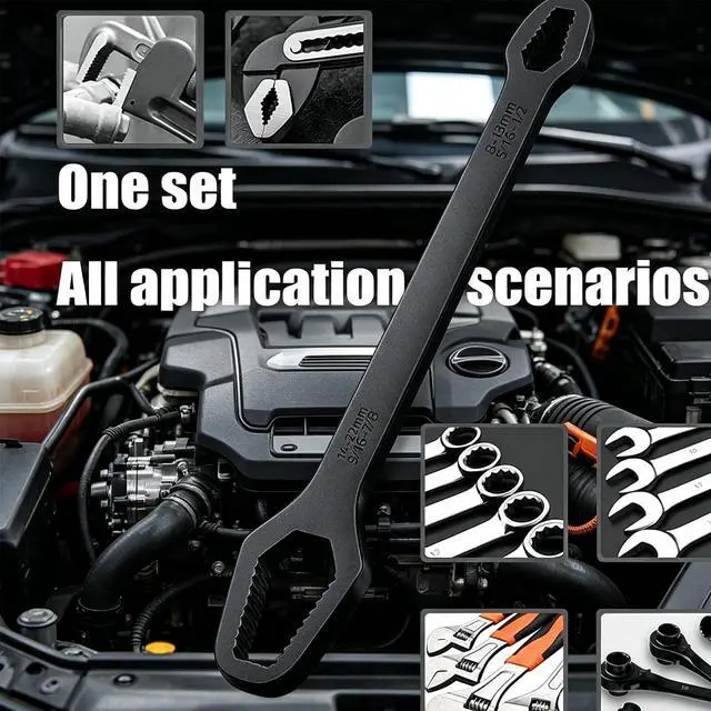 Alt view image 4 of 5 - Universal Car Torx Wrench, Double-head Self-tightening Torx Wrench, 5/16 inch-7/8 inch and 1/8 inch-11/16 inch Spanner Hand Tools, Multifunctional Torque Wrench for Home Car