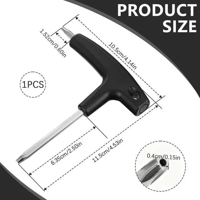 Alt view image 2 of 7 - Golf Torque Wrench, 2-in-1 T20 & T25 Dual Head Club Adjustment Tool, Black | Universal Golf Driver Tool For Shaft Adapter & Weights, Portable Dual Head Torque Wrench, Ideal For On-Course Adjustments
