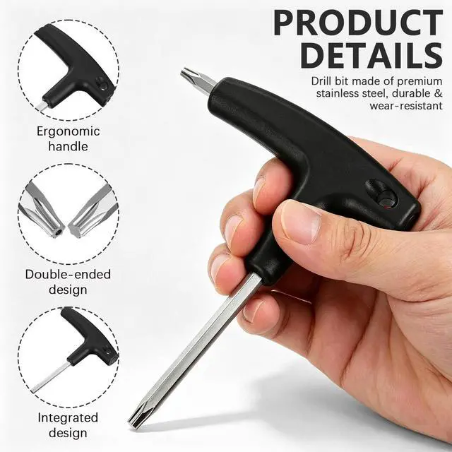 Alt view image 3 of 7 - Golf Torque Wrench, 2-in-1 T20 & T25 Dual Head Club Adjustment Tool, Black | Universal Golf Driver Tool For Shaft Adapter & Weights, Portable Dual Head Torque Wrench, Ideal For On-Course Adjustments