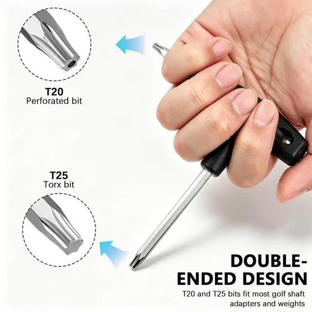 Alt view image 4 of 7 - Golf Torque Wrench, 2-in-1 T20 & T25 Dual Head Club Adjustment Tool, Black | Universal Golf Driver Tool For Shaft Adapter & Weights, Portable Dual Head Torque Wrench, Ideal For On-Course Adjustments