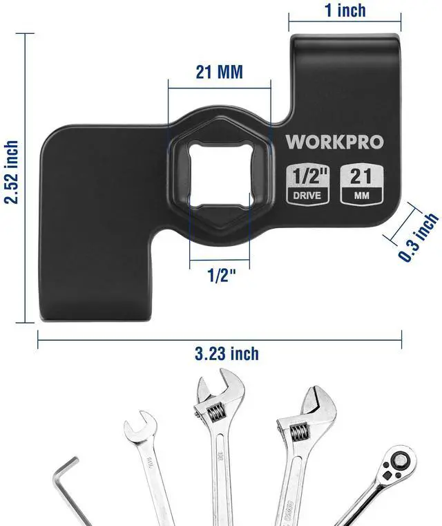 Alt view image 2 of 7 - Wrench Extender Tool, 1/2" & 21mm Hex Drive, Universal Adapter | Extended Leverage Force, Amplified Torque, Stubborn Nuts & Bolts, Rust-Resistant Finish, Automotive Repair & DIY