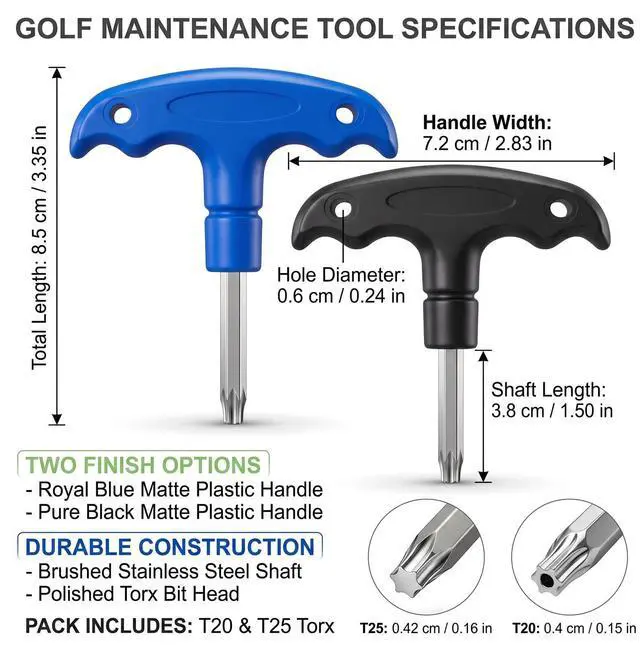 Alt view image 2 of 7 - Torque Wrench For Golf, 2Pcs Golf Torque Wrench And Driver Tool With T20 T25 Bits, Golf Wrench Set