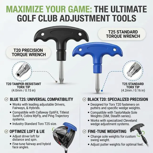 Alt view image 4 of 7 - Torque Wrench For Golf, 2Pcs Golf Torque Wrench And Driver Tool With T20 T25 Bits, Golf Wrench Set