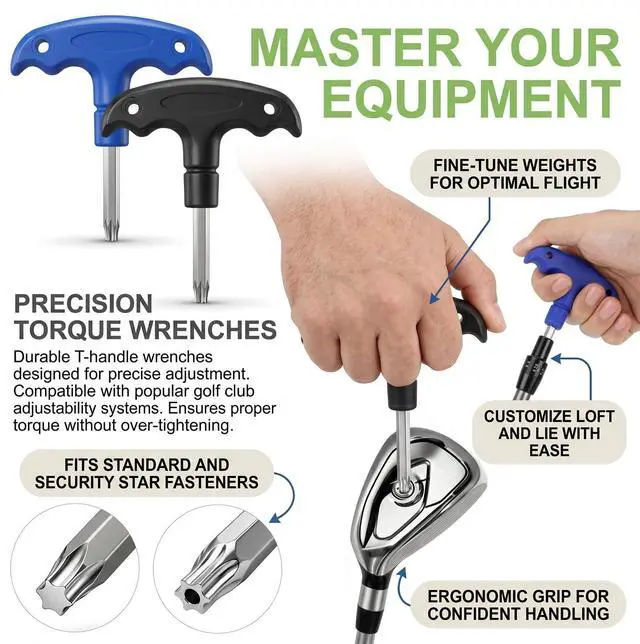 Alt view image 6 of 7 - Torque Wrench For Golf, 2Pcs Golf Torque Wrench And Driver Tool With T20 T25 Bits, Golf Wrench Set