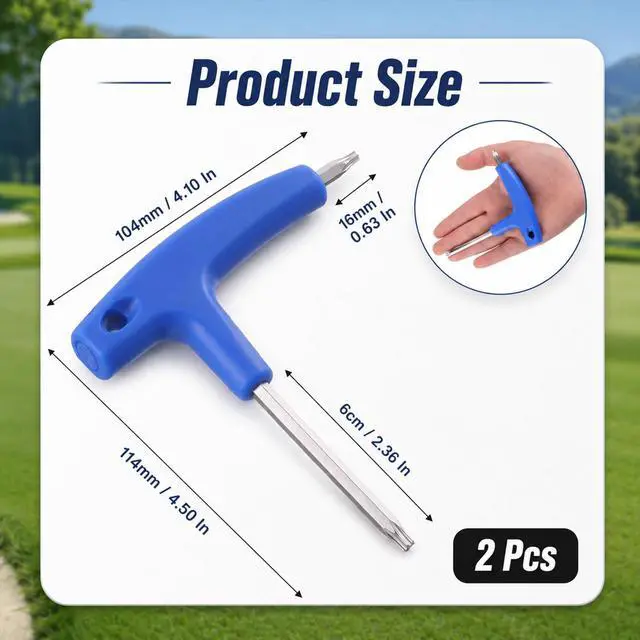 Alt view image 2 of 7 - 2 Pcs Golf Club Tool, T20 & T25 Dual Head Torque Wrench | Universal Golf Wrench Tool for Driver Adjustment