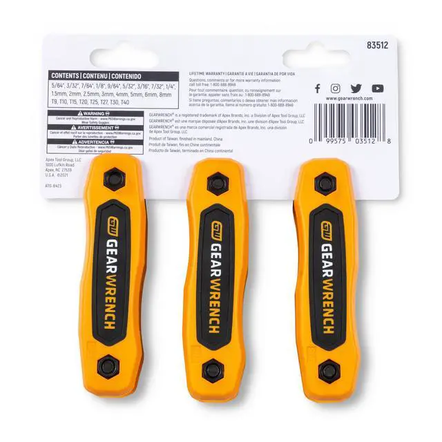 Alt view image 5 of 7 - 25 Piece SAE/Metric/Torx® Folding Hex Key Set - 83512
