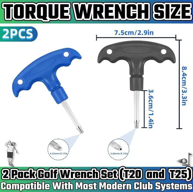 Alt view image 2 of 6 - 2 Pcs Golf Wrench Tool (T20 and T25) Golf Driver Tool Golf Accessories For Taylormade Adams RBZ Callaway Cobra Weights Driver Fairway Golf Club Wrenches Tools Shaft Adapter Sleeve