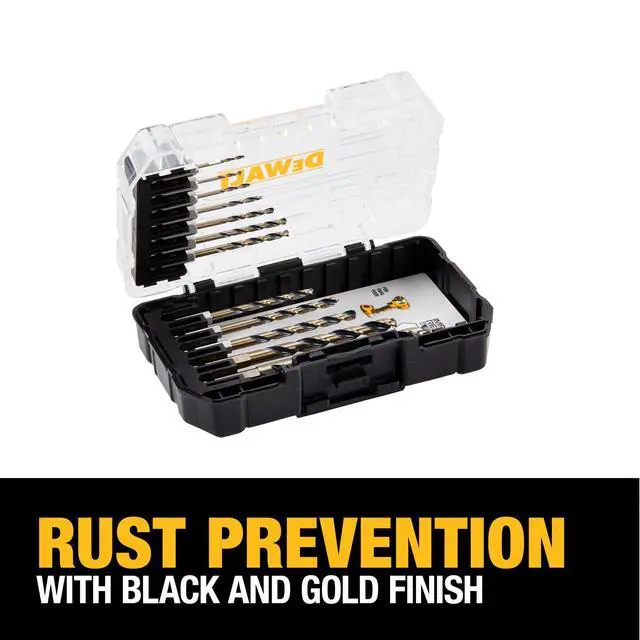 Alt view image 7 of 7 - 12 Pc Black and Gold Drill Bit Set, Premium Finish Impact Driver Bit Set for Metal, Plastic and Wood (DWAH1182)