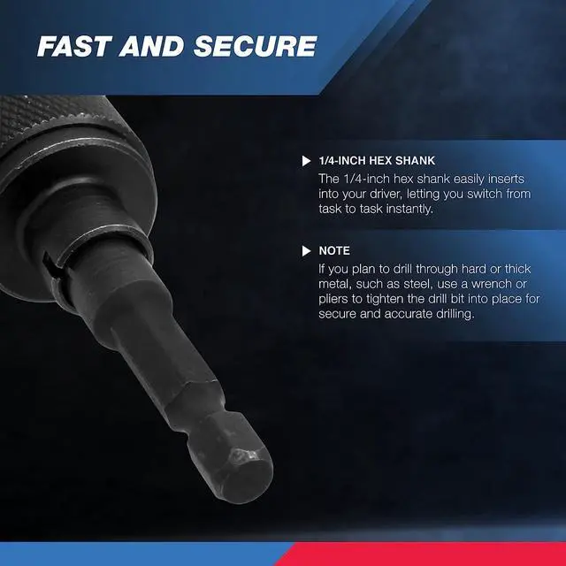 Alt view image 3 of 6 - 20753A Keyless Drill Chuck for Impact Driver, Chuck Conversion Adapter, 1/4 Hex Shank, Convert Cordless Screwdrivers into Power Drills in Seconds, For Round-Shank Drill Bits, No Keys Needed