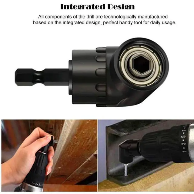 Alt view image 2 of 7 - Right Angle Drill Adaptor,4-in-1 Impact Drill Bit Extension,360° Rotatable 1/4 3/8 1/2" Impact Grade Socket Adapter Set,105 Degree Angle Screwdriver Drill Bit for Household Workplace Industry