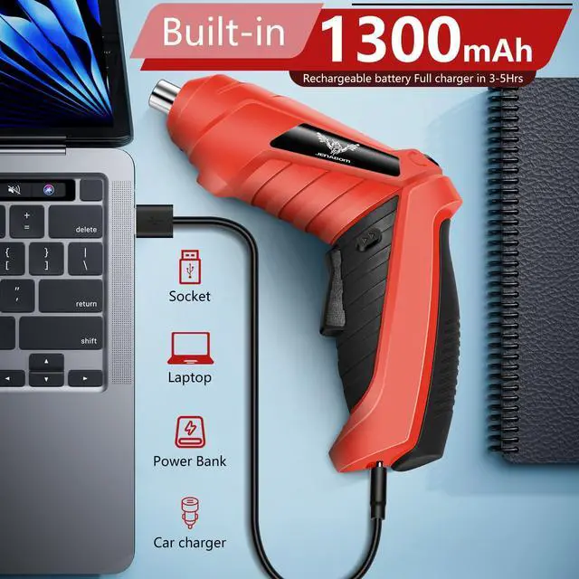 Alt view image 6 of 7 - 3.6V Electric Cordless Screwdriver Set, Mini Drill Set | Rechargeable Power Screwdriver with Bits, Ideal for Electronics Repair, Furniture Assembly & Household DIY Projects