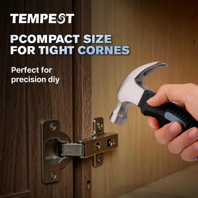 Alt view image 6 of 7 - 2-Piece Claw Hammer Set, 16 oz General Purpose & 8 oz Stubby Mini Hammer, Drop-Forged Carbon Steel, Non-Slip Handle, Curved Claw Hammer Set for Construction, Woodworking & Home Repair
