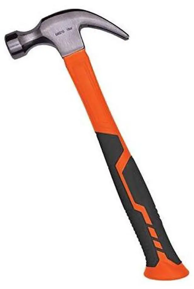 Main image of 16 oz Claw Hammer with Fiberglass Handle - All Purpose Hammer with Forged Hardened Steel Head - Ergo Shock Absorbing Rubber Grip