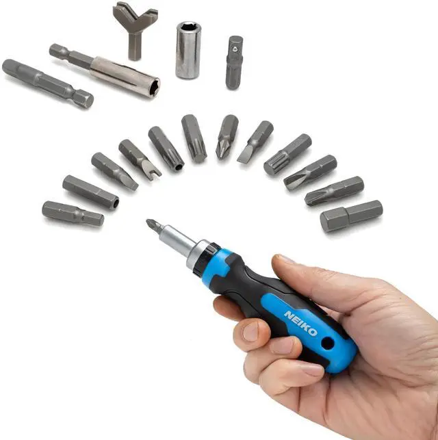 Alt view image 2 of 5 - 10082A Security Bit Set and Ratcheting Screwdriver | 101 Piece Set | Chrome Vanadium Steel | Screwdriver Bit Set Phillips, Tamperproof Torx Bits, & Flat | 1/4" Hex Shank Magnetic Bit Holder