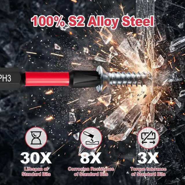 Alt view image 4 of 7 - 35Pcs Screwdriver Bits Set S2 Steel Screwdriver Impact Kit | With a Storage Case