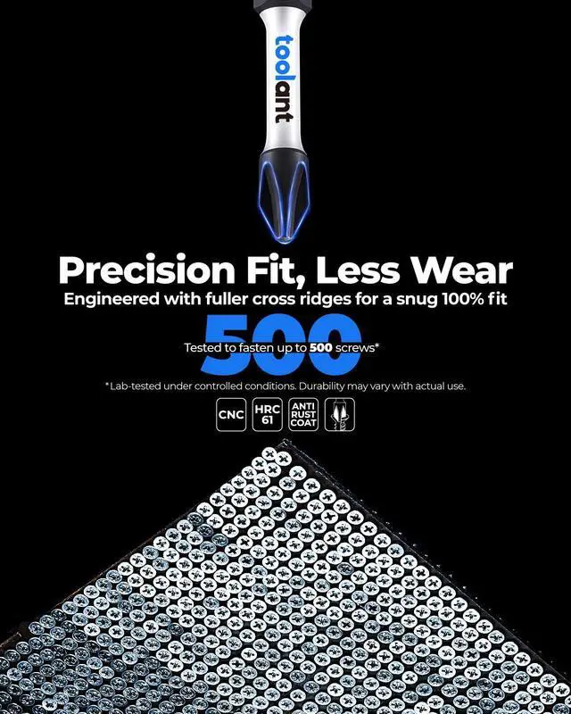 Alt view image 3 of 7 - PH2 Phillips Impact Bit Set, 2 Inch, 20-Piece, Magnetic | Anti-slip Phillips tips, magnetic fastener retention, CNC-machined profile, S2 alloy steel, impact-driver use