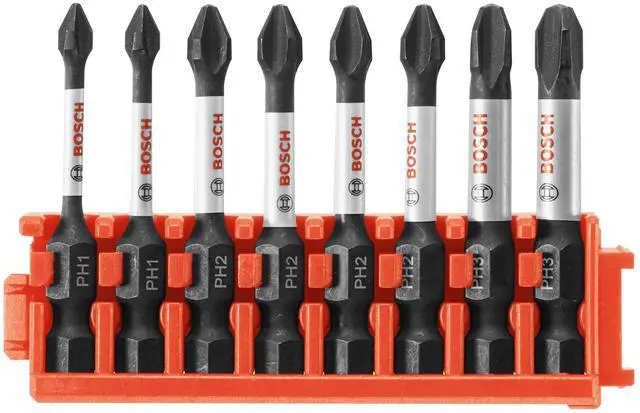 Main image of CCSPHV208 8-Piece Assorted Set 2 In. Impact Tough Phillips Power Bits with Clip for Custom Case System