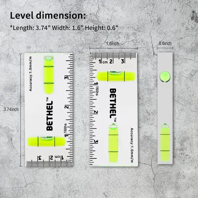 Alt view image 3 of 6 - Pocket Bubble Level - Mini 90°/180° Spirit Level 95x40x15mm | Shatterproof Design High Accuracy for Picture Hanging, DIY Projects, Construction - Compact Layout Tool