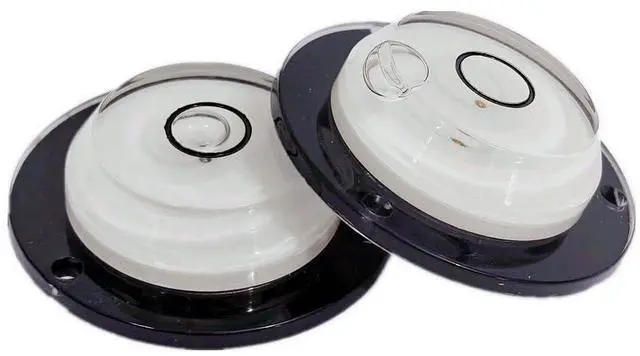 Main image of 2Pcs Circular Small Bubble Level with Screws Mounting Multi-directional Round Bubble Spirit Levels Measuring Layout Tools