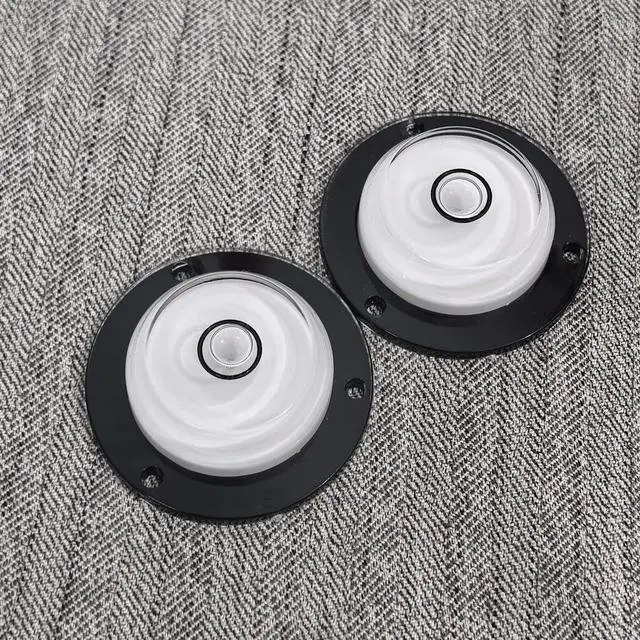 Alt view image 5 of 7 - 2Pcs Circular Small Bubble Level with Screws Mounting Multi-directional Round Bubble Spirit Levels Measuring Layout Tools