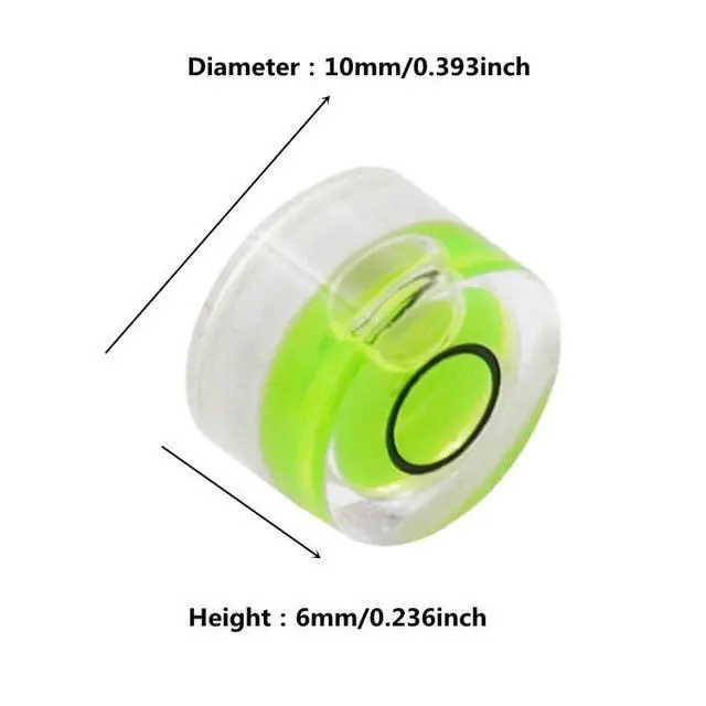 Alt view image 4 of 7 - 10Pcs Bubble Spirit Levels Mini Circular Bullseye Bubble Level Small Round Spirit Level Measuring Layout Tools (10x6mm, Non-Adhesive)