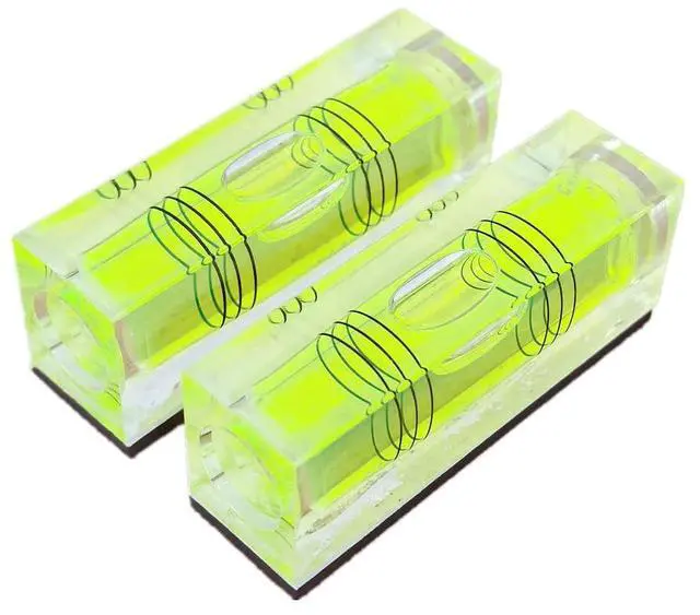 Main image of 2Pcs Square Bubble Spirit Levels with Magnetic Base 52x20x15mm Three Line Bubble Level Measuring Layout Tools Levels