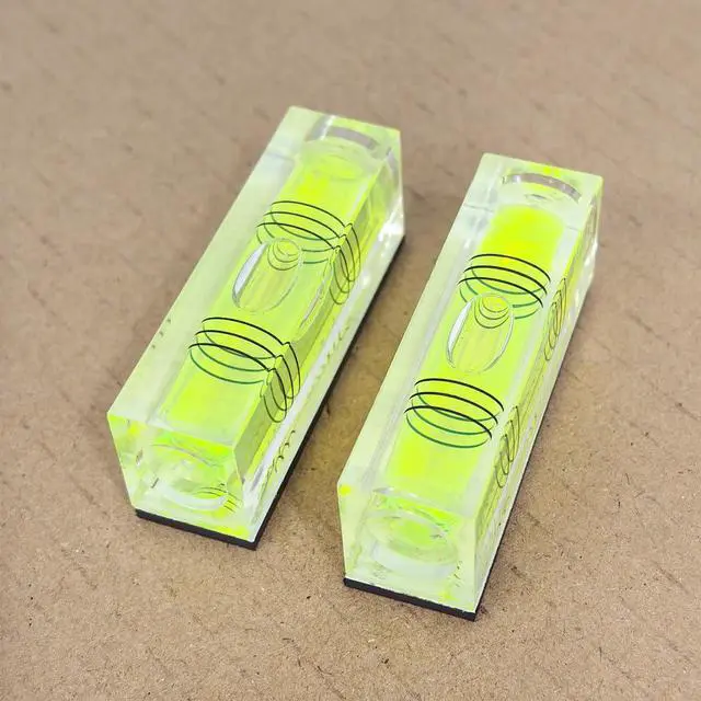Alt view image 5 of 7 - 2Pcs Square Bubble Spirit Levels with Magnetic Base 52x20x15mm Three Line Bubble Level Measuring Layout Tools Levels