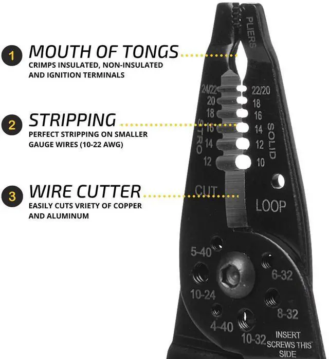 Alt view image 3 of 6 - Wire Stripper, 8 inch, Wire Cutter, Wire Stripper Crimper | Wire Stripping Tool, Cable Stripper, Wiring Tools, Wire Crimping Tool