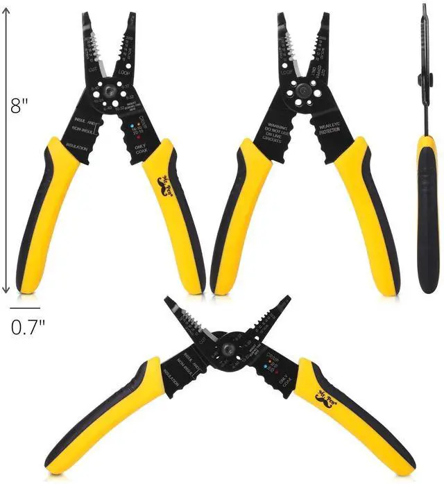 Alt view image 6 of 6 - Wire Stripper, 8 inch, Wire Cutter, Wire Stripper Crimper | Wire Stripping Tool, Cable Stripper, Wiring Tools, Wire Crimping Tool