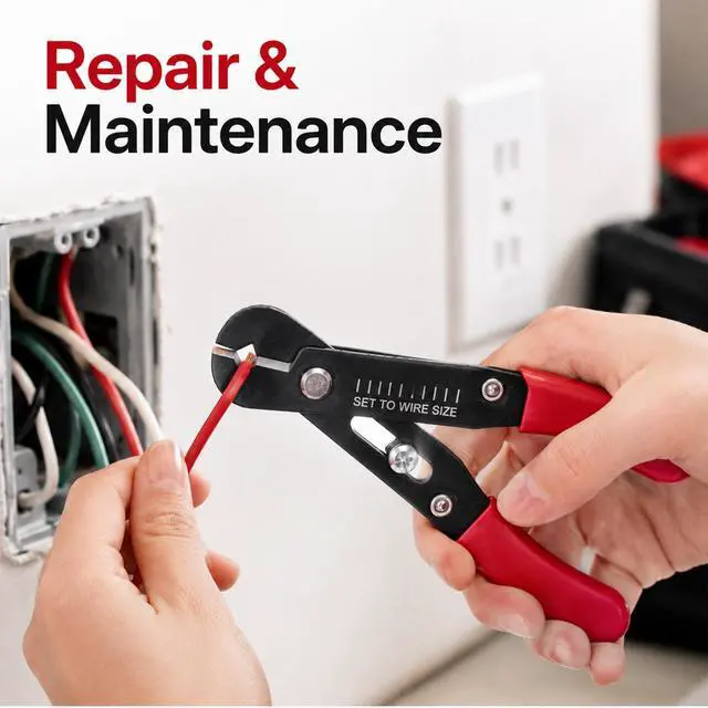 Alt view image 6 of 7 - Wire Cutter Stripper, 5-Inch Adjustable Wire Stripper | Electrical Spring Loaded Strippers and Cutter for Solid and Stranded Wires for Working Technicians Electricians Installers