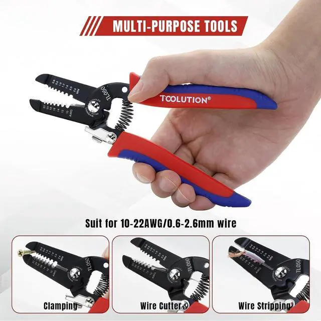 Alt view image 3 of 6 - 2-Piece Electrician Pliers Set Professional Wire Stripping Tool | 7 Inch Wire Stripper & 5 Inch Needle Nose Pliers Spring-Loaded Design & Non-Slip Grip for Electrical Work, DIY, Crafting