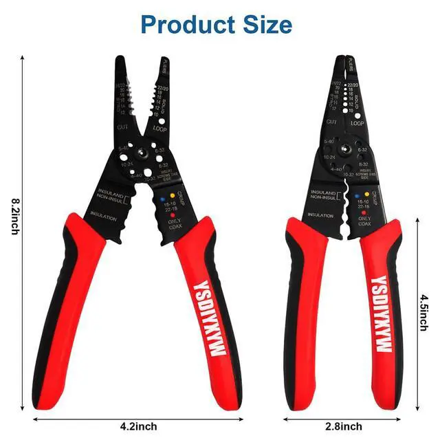 Alt view image 2 of 7 - Wire Stripper, 3rd Generation Wire CrimpingTool, 8IN Professional Wire Strippers Cutter for Stripping, Cutting, Sharpening, Cable Cutting from 10-22 AWG