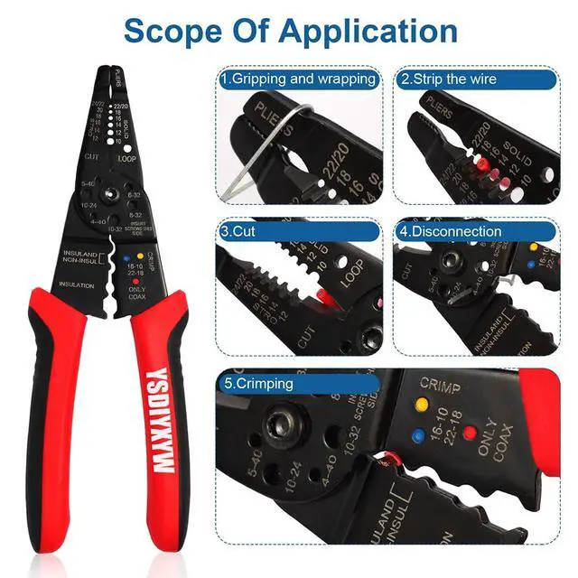 Alt view image 3 of 7 - Wire Stripper, 3rd Generation Wire CrimpingTool, 8IN Professional Wire Strippers Cutter for Stripping, Cutting, Sharpening, Cable Cutting from 10-22 AWG