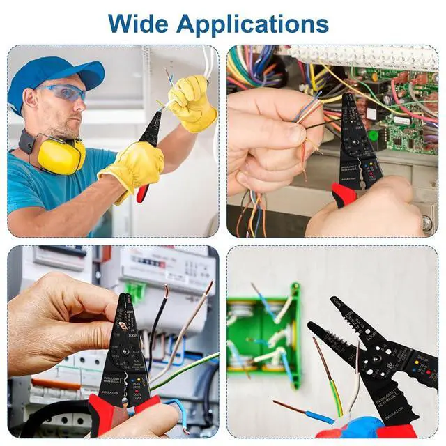 Alt view image 6 of 7 - Wire Stripper, 3rd Generation Wire CrimpingTool, 8IN Professional Wire Strippers Cutter for Stripping, Cutting, Sharpening, Cable Cutting from 10-22 AWG