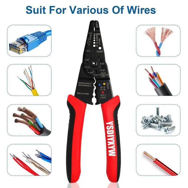 Alt view image 5 of 7 - Wire Stripper, 3rd Generation Wire CrimpingTool, 8IN Professional Wire Strippers Cutter for Stripping, Cutting, Sharpening, Cable Cutting from 10-22 AWG