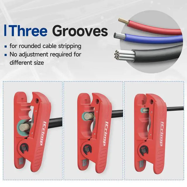 Alt view image 2 of 7 - Round Cable Stripper for AWG 12 to 4/0, Adjustable Wire Stripper | Cable Jacket Stripping Tool with 2 Spare Blade