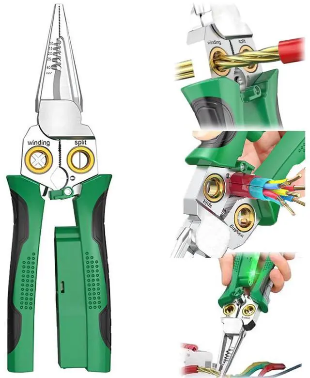 Main image of Wire Strippers Twister with Electricity Measurement Function 8in1 Wire Stripping Pliers for Cutting and Pulling Wires Cable Scissors for Scraping and Pressing Wires wrapping tools with Voltage Test