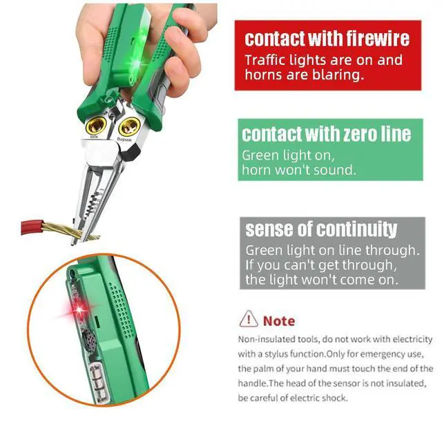 Alt view image 2 of 7 - Wire Strippers Twister with Electricity Measurement Function 8in1 Wire Stripping Pliers for Cutting and Pulling Wires Cable Scissors for Scraping and Pressing Wires wrapping tools with Voltage Test