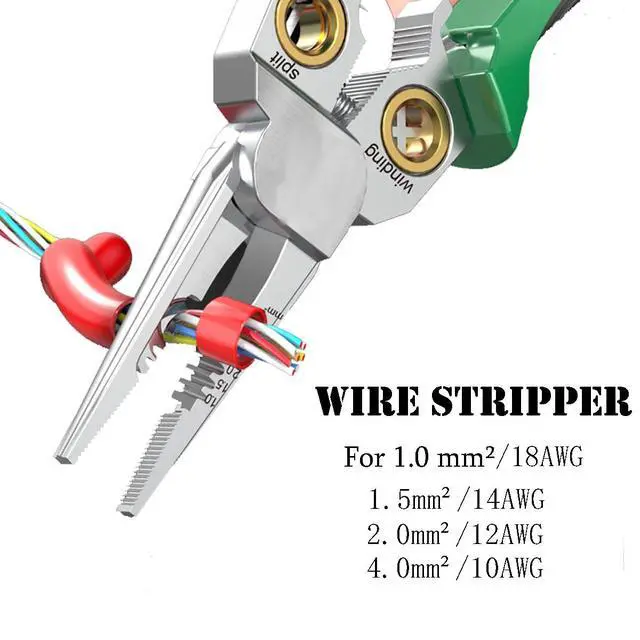 Alt view image 7 of 7 - Wire Strippers Twister with Electricity Measurement Function 8in1 Wire Stripping Pliers for Cutting and Pulling Wires Cable Scissors for Scraping and Pressing Wires wrapping tools with Voltage Test