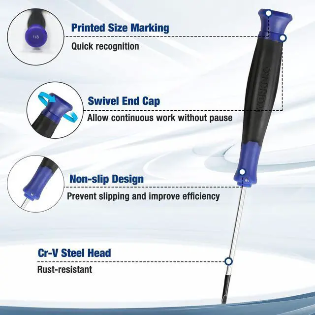 Alt view image 4 of 7 - 10-Piece Precision Screwdriver Set with Pouch | Magnetic Small Screwdrivers with Phillips, Slotted, Torx Star, Mini Screwdriver for Eyeglass, Watch, Computer, Laptop, Phone